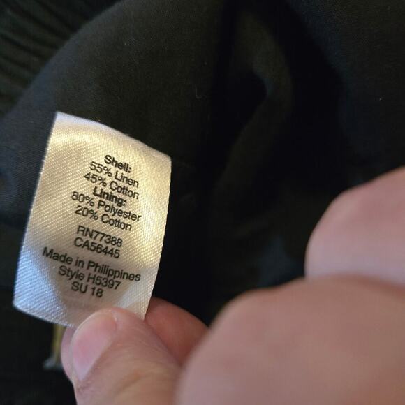 J.Crew Factory Black Linen Blend Scallop Hem Skirt Size 2 - Picture 3 of 8